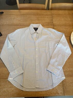Bonobos Light Blue Button Up Checkered Dress Shirt